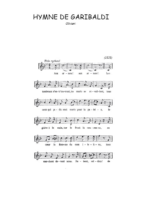 Téléchargez la partition de Hymne de Garibaldi en PDF